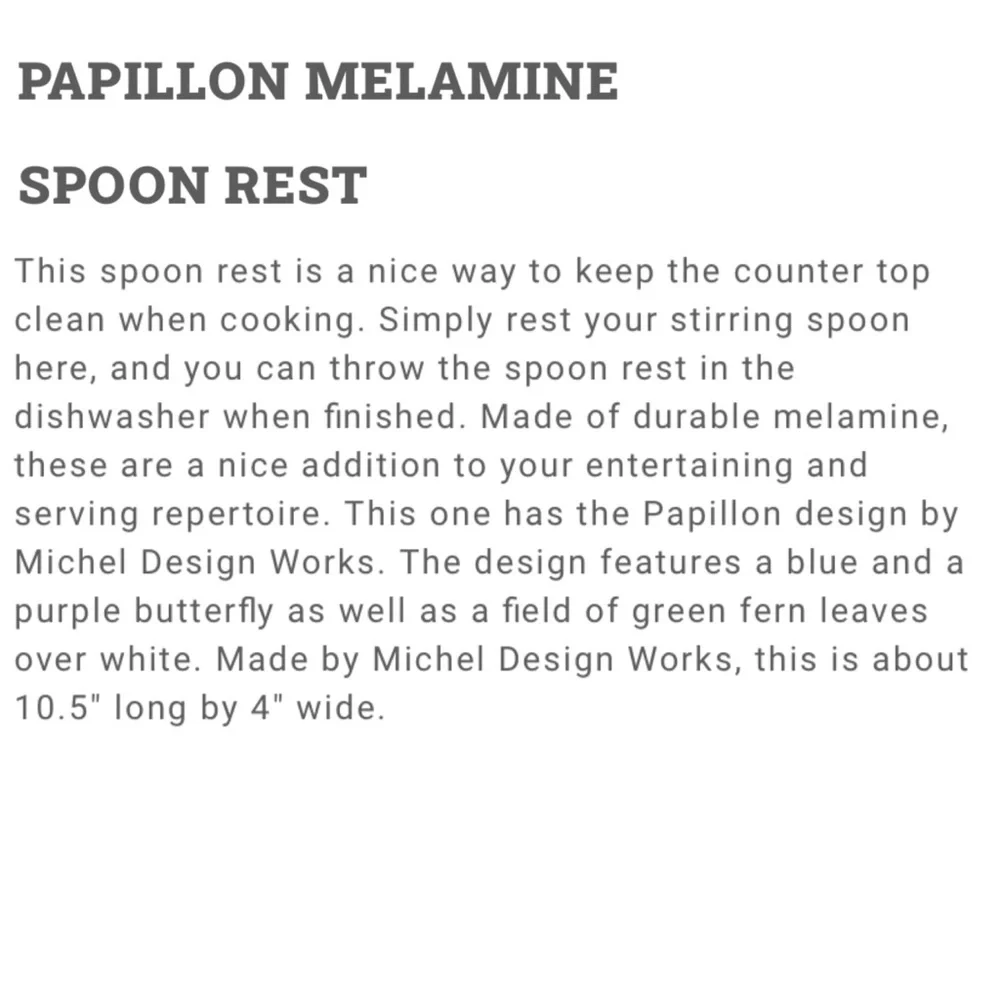 Michel Design Works Papillon Spoon Rest